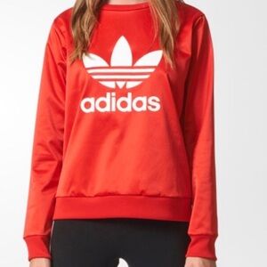 Adidas Original Red Orange Trefoil Sweatshirt XS